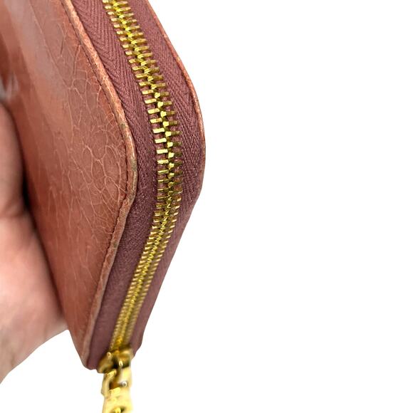 Miu Miu Croc Embossed Leather Zip Around Wallet Blush Pink Box Made In Italy - Picture 10 of 16